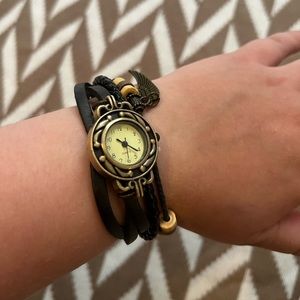 Faux Leather Snap On Watch